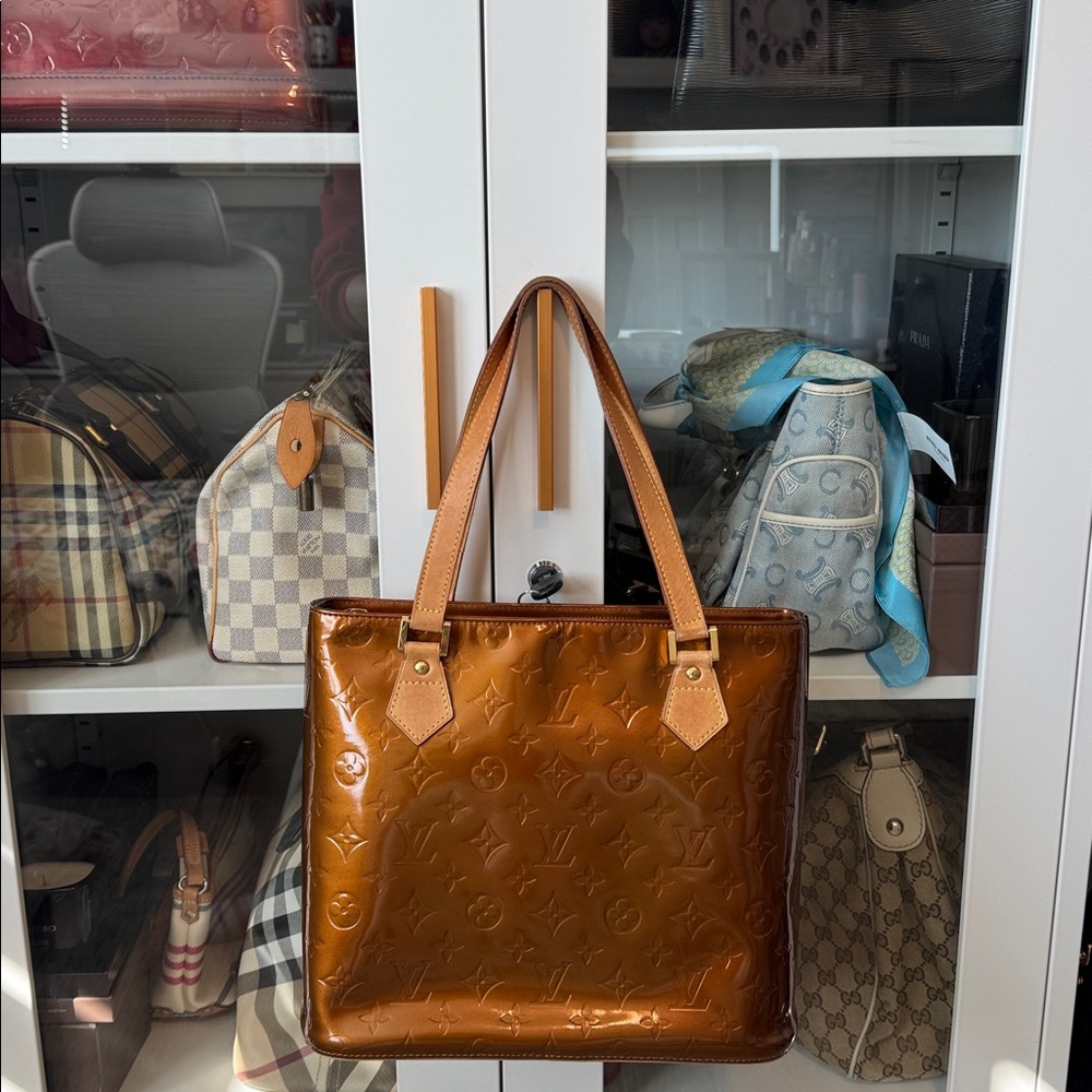 Louis Vuitton Brown Patent Leather Tote